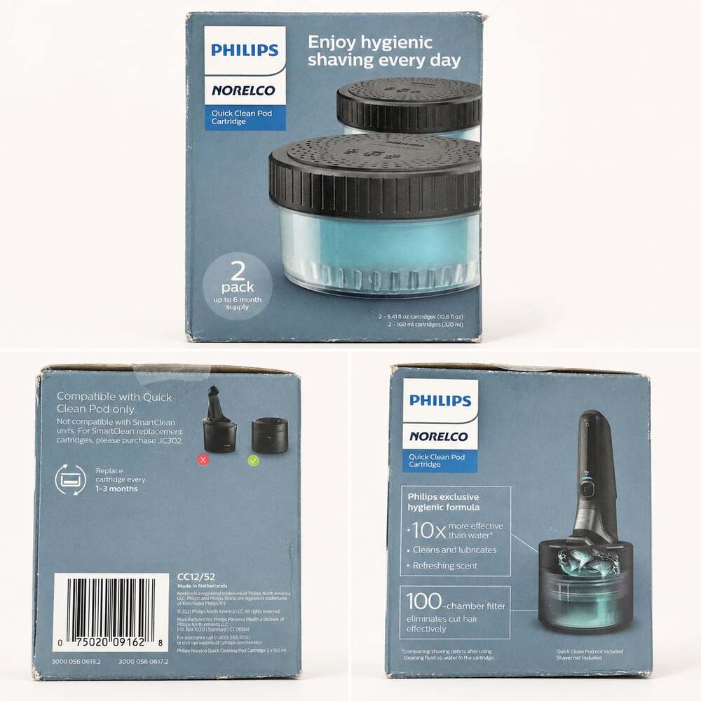 Philips Norelco Quick Clean Pod Cartridge 2-Pack CC12/52